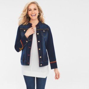 Chico's Xenergy Military Knit Denim Jacket